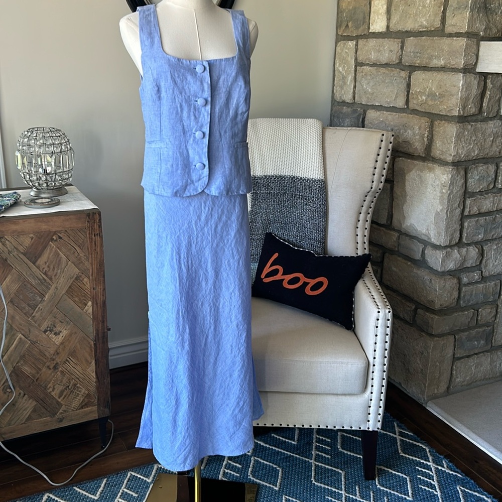 NWT J Crew Gwyneth Slip Skirt 100% Linen